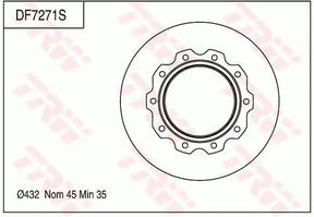 Brake Disc DF7271S - TRW