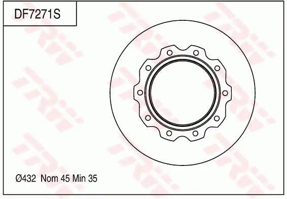 Brake Disc DF7271S - TRW