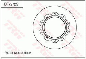 Brake Disc DF7272S - TRW