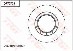 Brake Disc DF7273S - TRW