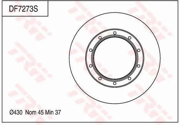 Brake Disc DF7273S - TRW