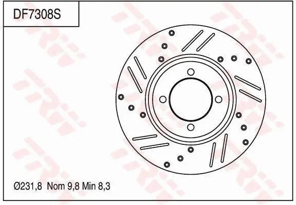 Brake Disc DF7308S - TRW