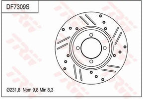 Brake Disc DF7309S - TRW