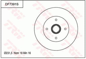 Brake Disc DF7391S - TRW