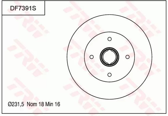 Brake Disc DF7391S - TRW
