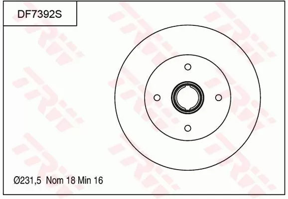 Brake Disc DF7392S - TRW