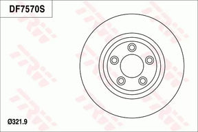 Brake Disc DF7570S - TRW