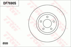 Brake Disc DF7690S - TRW