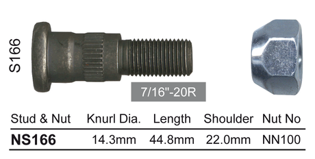 Stud & Nut NS166 - Nice Products | Universal Auto Spares