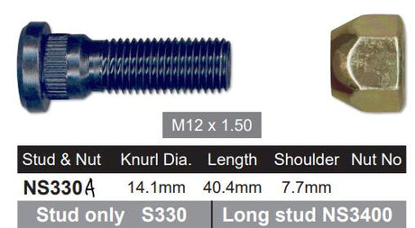 Stud & Nut NS330A - Nice Products | Universal Auto Spares