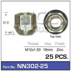 Wheel Nut NN302-25 - Nice Products | Universal Auto Spares
