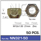 Wheel Nut NN321-50 - Nice Products | Universal Auto Spares