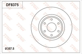 Brake Disc DF8375S - TRW