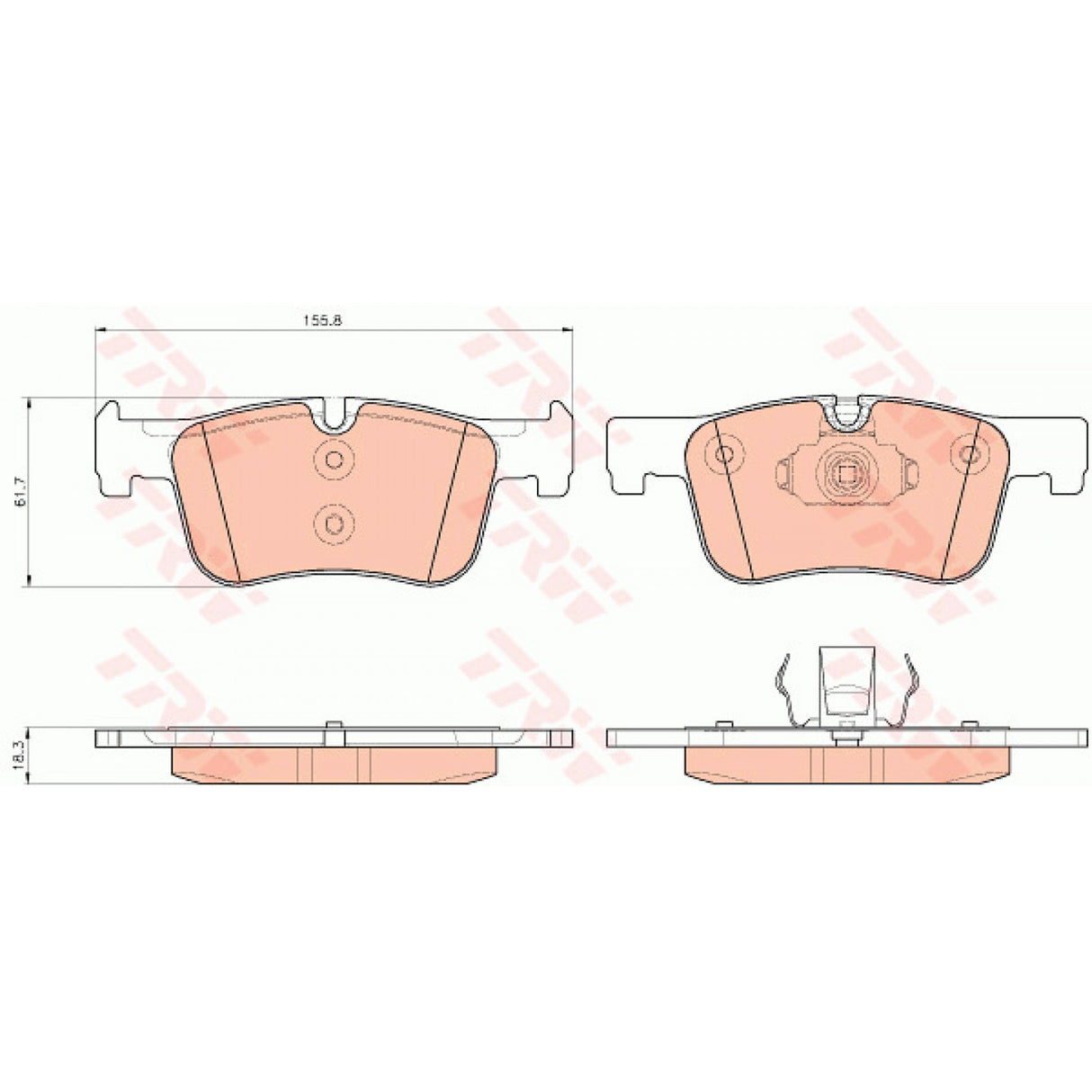 Brake Pad Set Disc Brake Front & Rear Axle GDB1934 - TRW | Universal Auto Spares