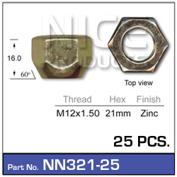 Wheel Nut NN321-25 - Nice Products | Universal Auto Spares