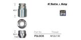 Lock Nuts (set of 4) P3LOCK - Nice Products | Universal Auto Spares
