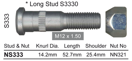 Stud & Nut NS333 - Nice Products | Universal Auto Spares