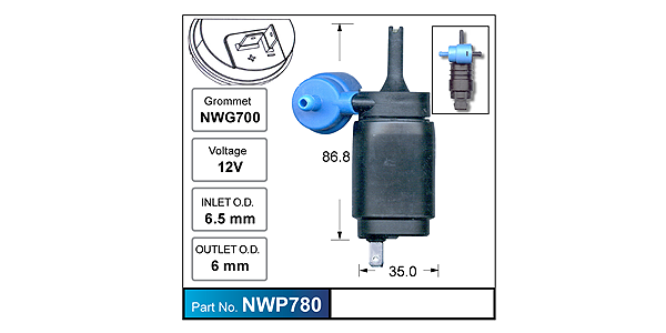 Washer Pump NWP780 - Nice Products | Universal Auto Spares