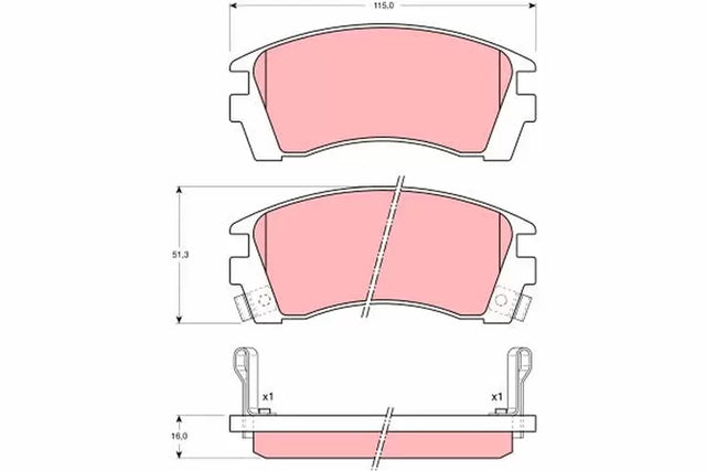 Brake Pad Set, Disc Brake GDB101 - TRW