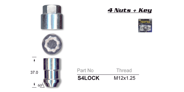 Lock Nuts (set of 4) S4LOCK - Nice Products | Universal Auto Spares