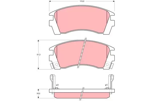 Brake Pad Set, Disc Brake GDB1013DT - TRW