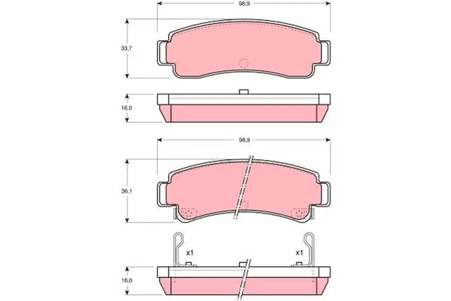 Brake Pad Set, Disc Brake GDB1014 - TRW