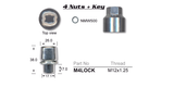 Lock Nuts (set of 4) M4LOCK - Nice Products | Universal Auto Spares
