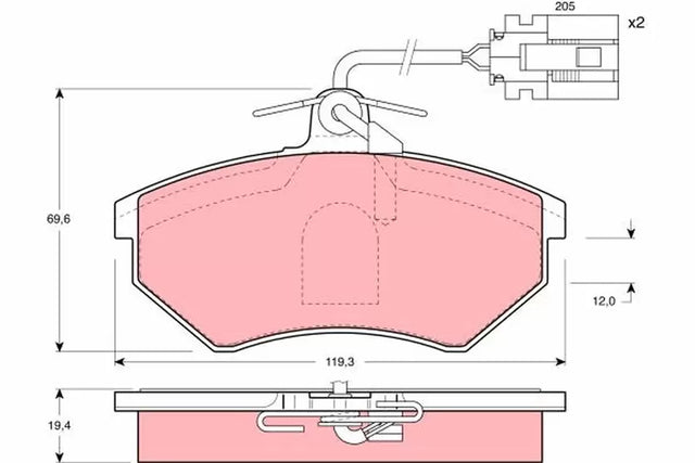 Brake Pad Set, Disc Brake GDB105 - TRW