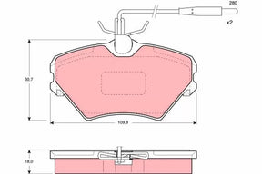 Brake Pad Set, Disc Brake GDB1087 - TRW