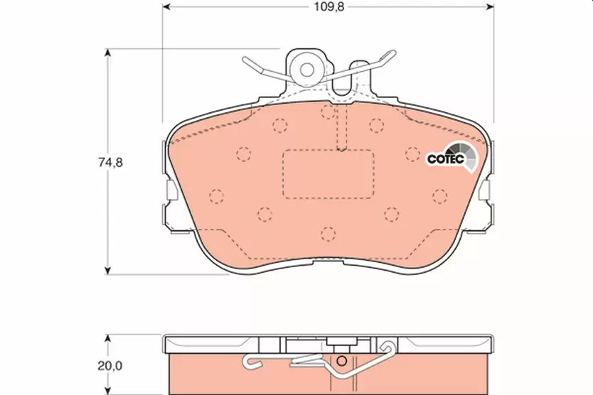 Brake Pad Set, Disc Brake GDB109 - TRW