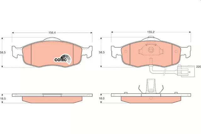 Brake Pad Set, Disc Brake GDB1108 - TRW