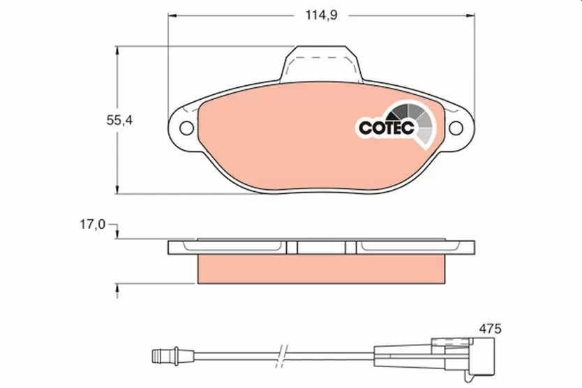 Brake Pad Set, Disc Brake GDB1115 - TRW