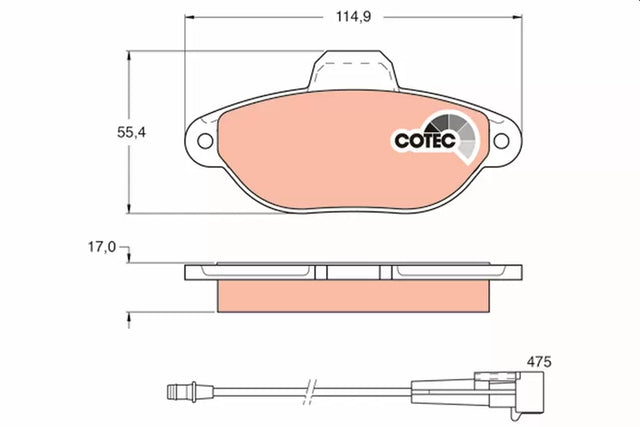 Brake Pad Set, Disc Brake GDB1115 - TRW