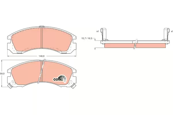 Brake Pad Set, Disc Brake GDB1126 - TRW
