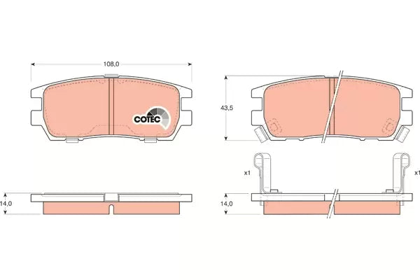 Brake Pad Set, Disc Brake GDB1127DT - TRW