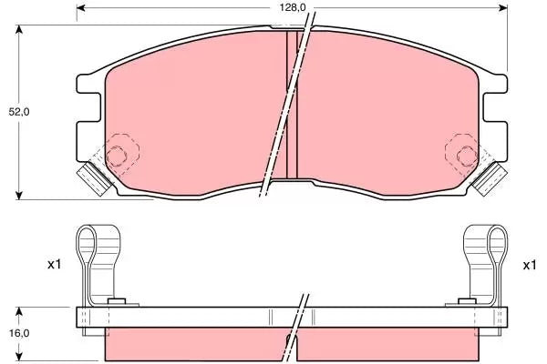 Brake Pad Set, Disc Brake GDB1128 - TRW