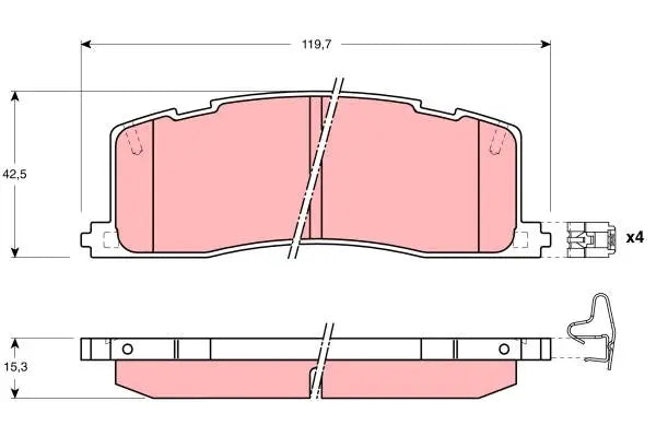 Brake Pad Set, Disc Brake GDB1138DT - TRW