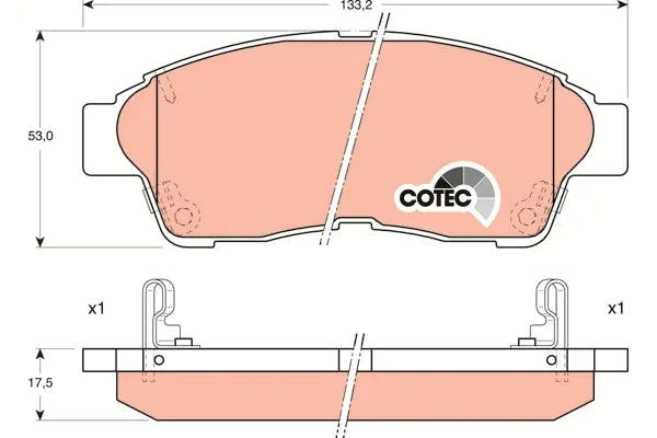 Brake Pad Set, Disc Brake GDB1143DT - TRW
