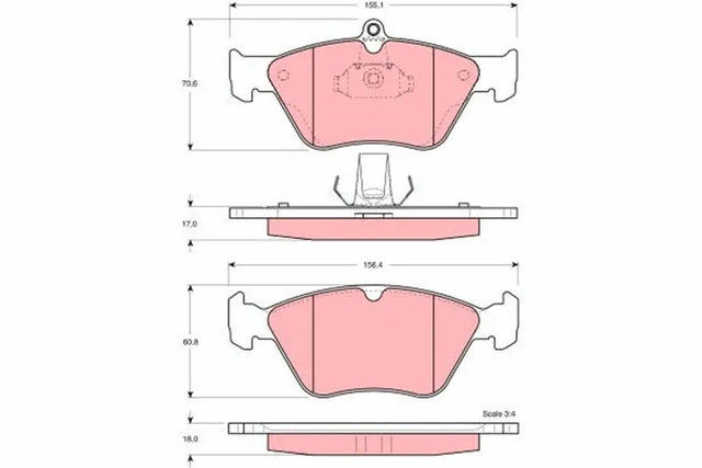 Brake Pad Set, Disc Brake GDB1166 - TRW