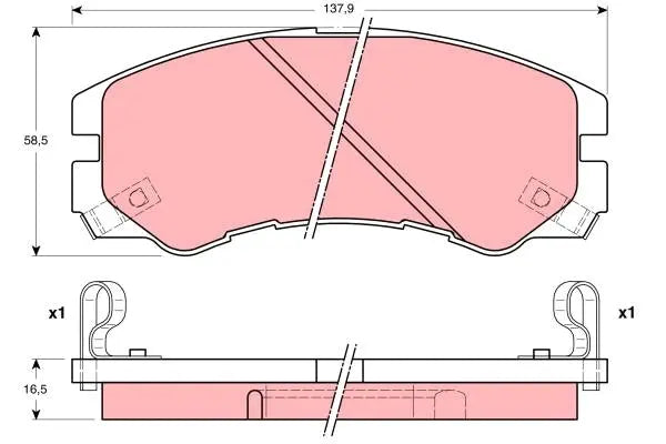 Brake Pad Set, Disc Brake GDB1186 - TRW