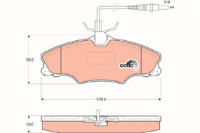Brake Pad Set, Disc Brake GDB1193 - TRW