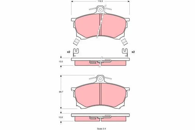 Brake Pad Set, Disc Brake GDB1197 - TRW