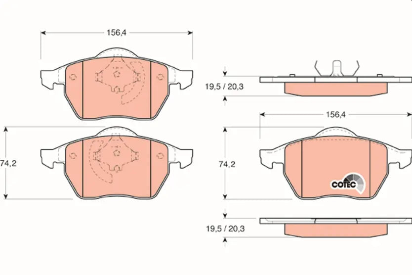 Brake Pad Set, Disc Brake GDB1200 - TRW