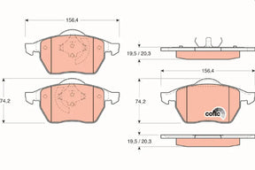 Brake Pad Set, Disc Brake GDB1200 - TRW