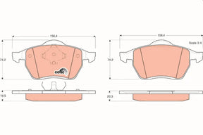 Brake Pad Set, Disc Brake GDB1204 - TRW