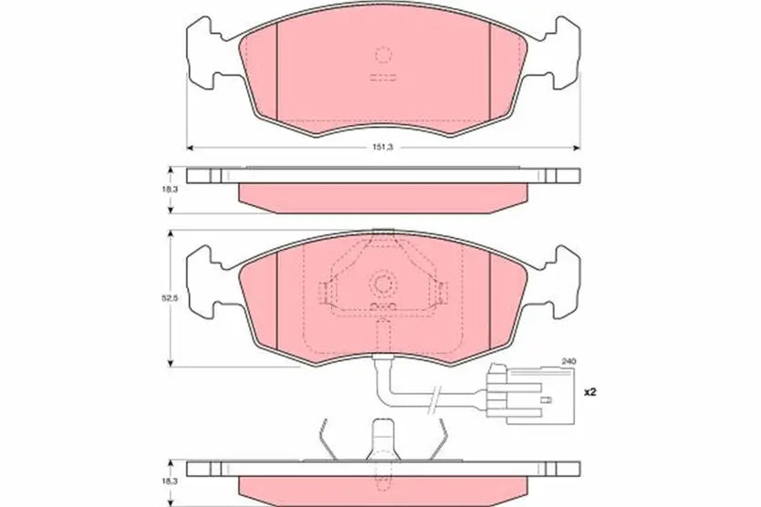 Brake Pad Set, Disc Brake GDB1208 - TRW