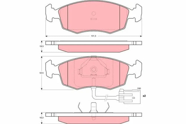 Brake Pad Set, Disc Brake GDB1208 - TRW