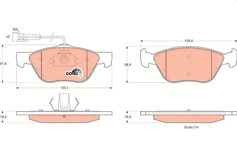 Brake Pad Set, Disc Brake GDB1212 - TRW