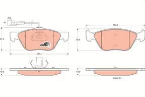 Brake Pad Set, Disc Brake GDB1212 - TRW