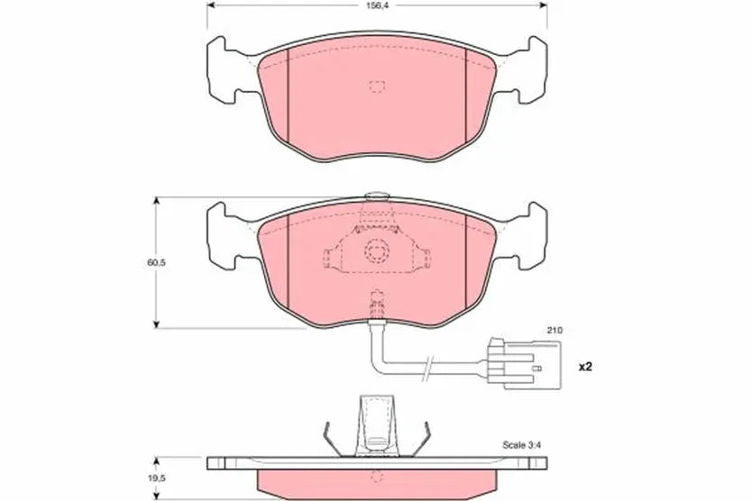 Brake Pad Set, Disc Brake GDB1213 - TRW